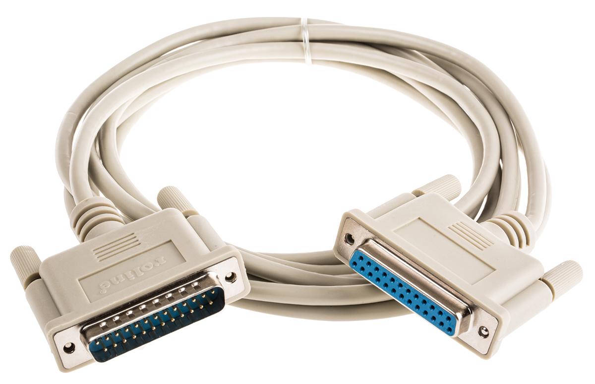 Roline Male D-Sub 25-Pin to Female DB25 Serial Cable, 4.5 m Polyvinyl Chloride, SUB-D Series