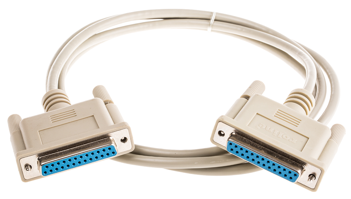 Roline Female D-Sub 25-Pin to Female DB25 Serial Cable, 1.8 m Polyvinyl Chloride, SUB-D Series