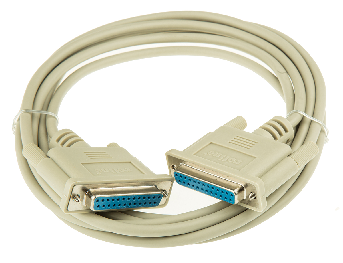 Roline Female D-Sub 25-Pin to Female DB25 Serial Cable, 3 m Polyvinyl Chloride, SUB-D Series