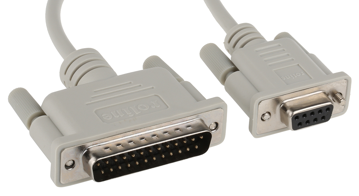 Roline Male D-Sub 25-Pin, D-Sub 9-Pin to Female Female RS232 Serial Cable, 1.8 m Polyvinyl Chloride