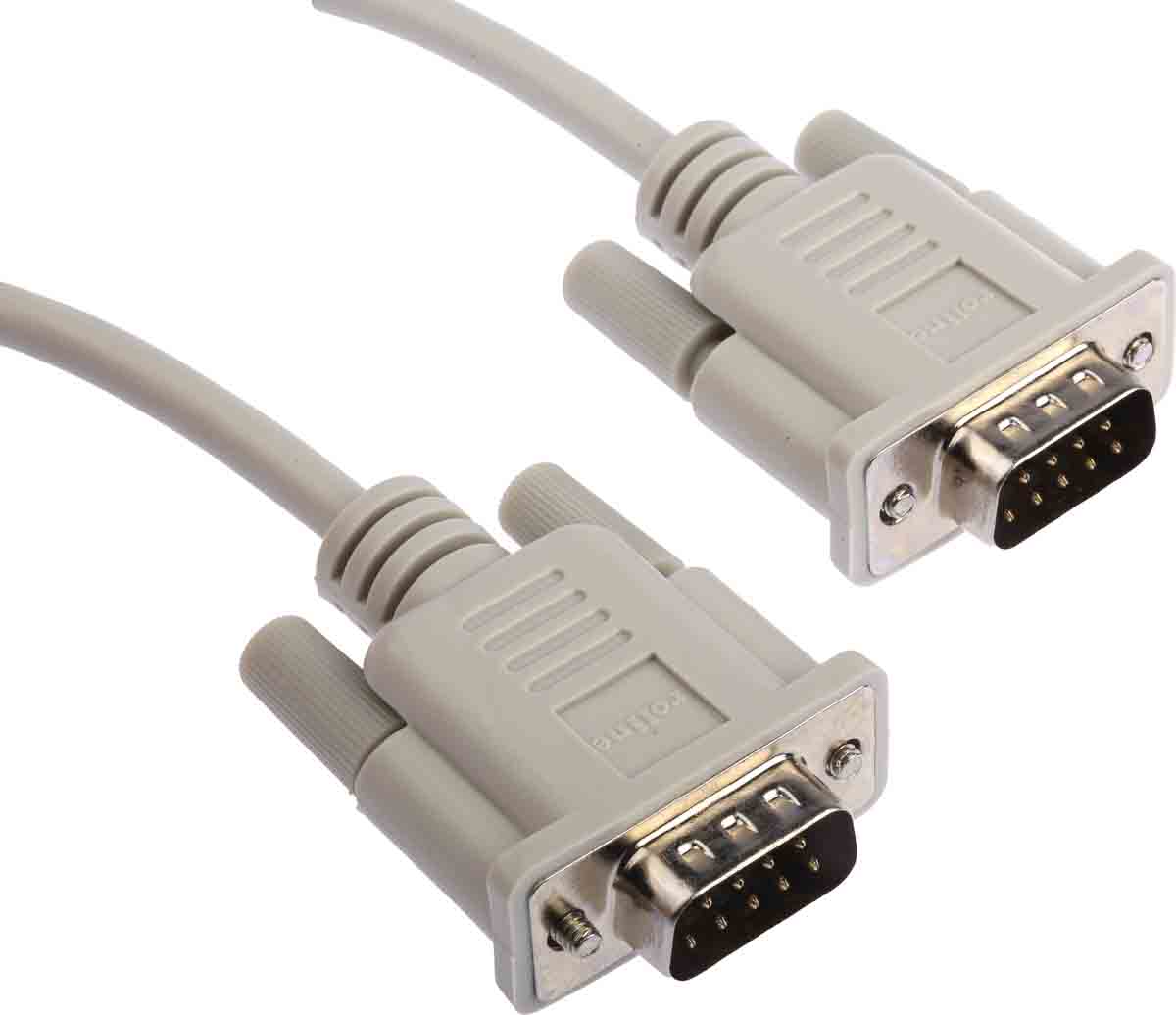 Roline Male D-Sub 9-Pin to Male DB9 Serial Cable, 1.8 m Polyvinyl Chloride