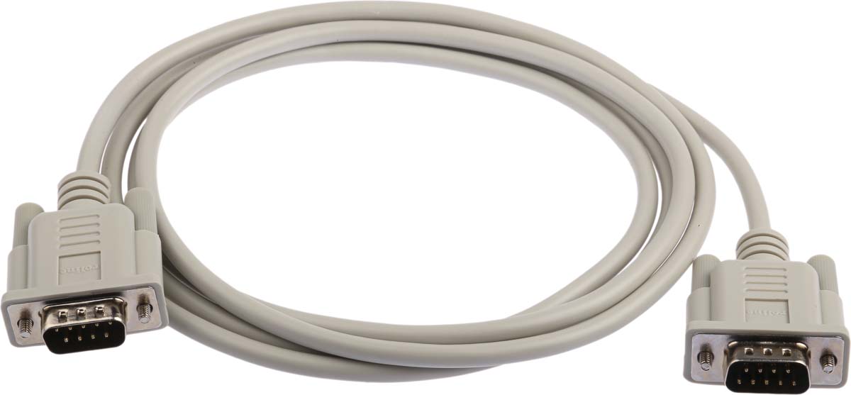 11016018-50 Roline Male D-Sub 9-Pin to Male DB9 Serial Cable, 1.8 m Polyvinyl Chloride