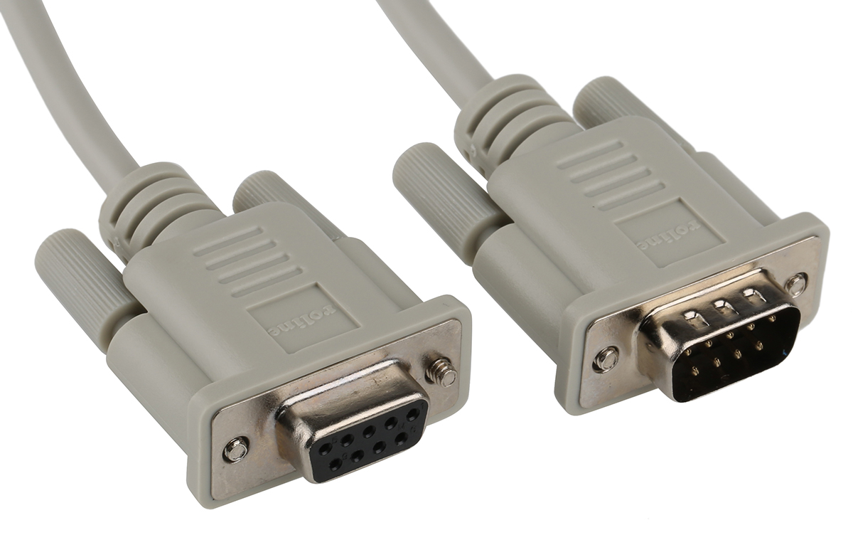 Roline Male D-Sub 9-Pin to Female DB9 Serial Cable, 1.8 m Polyvinyl Chloride, SUB-D Series