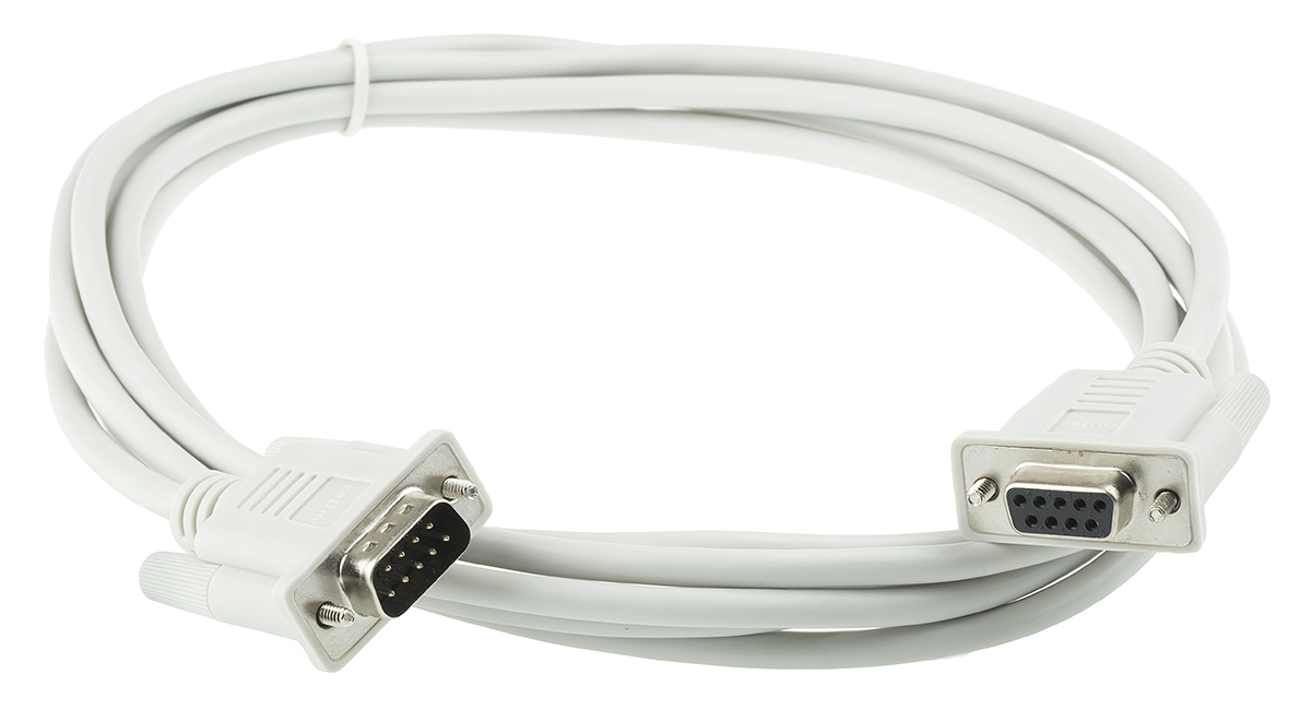 Roline Male D-Sub 9-Pin to Female DB9 Serial Cable, 3 m Polyvinyl Chloride