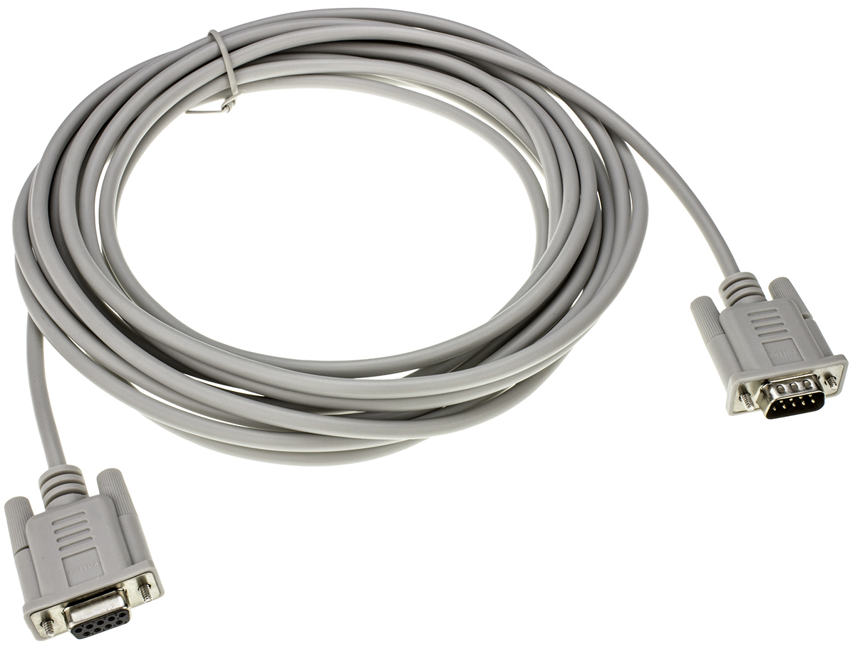 Roline Male D-Sub 9-Pin to Female DB9 Serial Cable, 6 m Polyvinyl Chloride