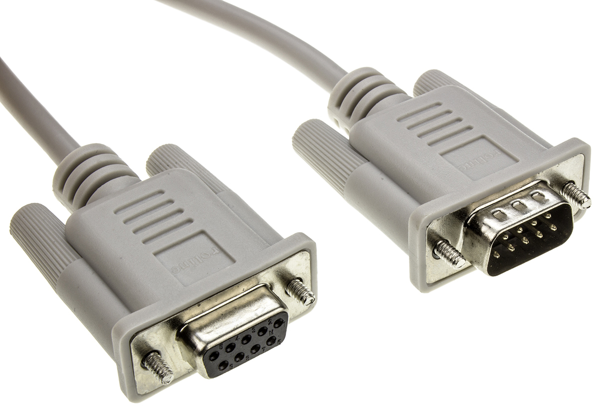 11016260-25 Roline Male D-Sub 9-Pin to Female DB9 Serial Cable, 6 m Polyvinyl Chloride