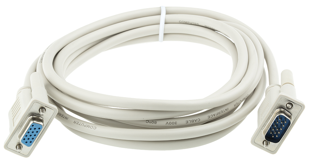 Roline Female Female HD15 to Male Male HD15 Cable, 3 m Grey
