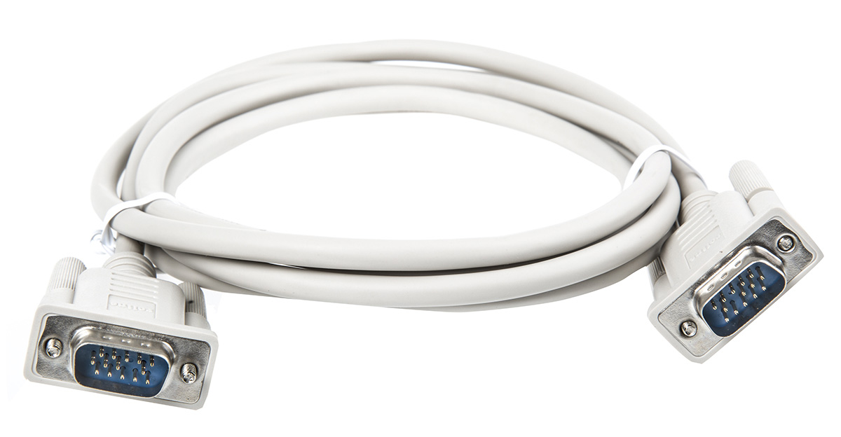 Roline Male HD15-Pin Male to Male Male HD15 Cable, 1.8 m Grey