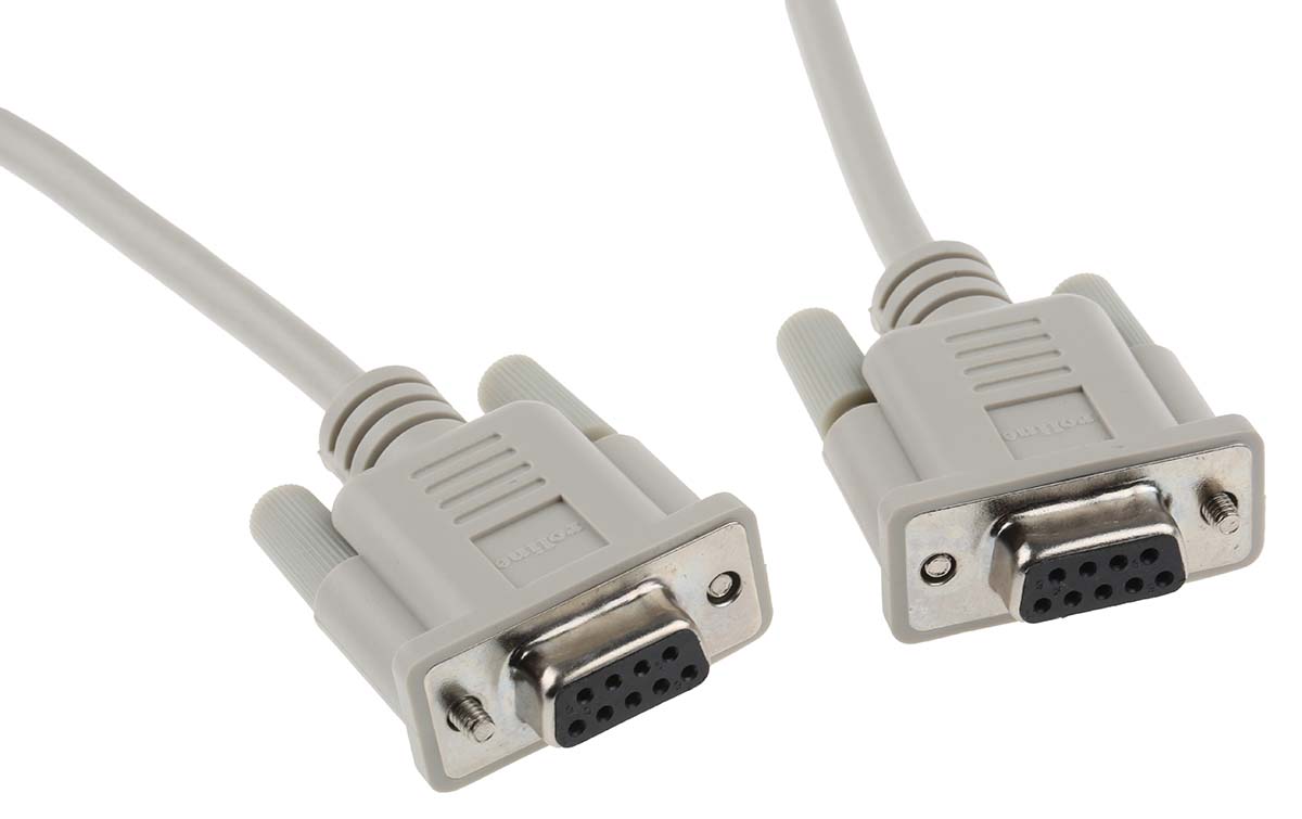 11019018-50 Roline Female D-Sub 9-Pin to Female DB9 Serial Cable, 1.8 m Polyvinyl Chloride