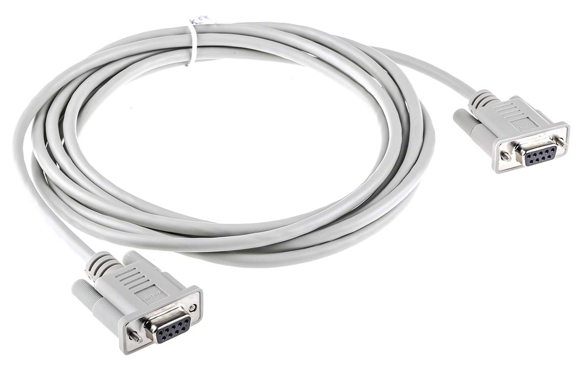 Roline Female D-Sub 9-Pin to Female Female DB9 Serial Cable, 3 m Polyvinyl Chloride