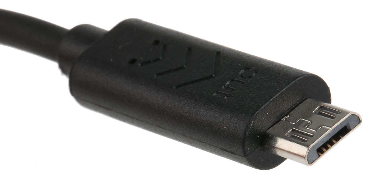 Roline USB Cable, Male Micro USB Type B to Male, USB 2.0 Micro USB Type B, Black, 300 mm