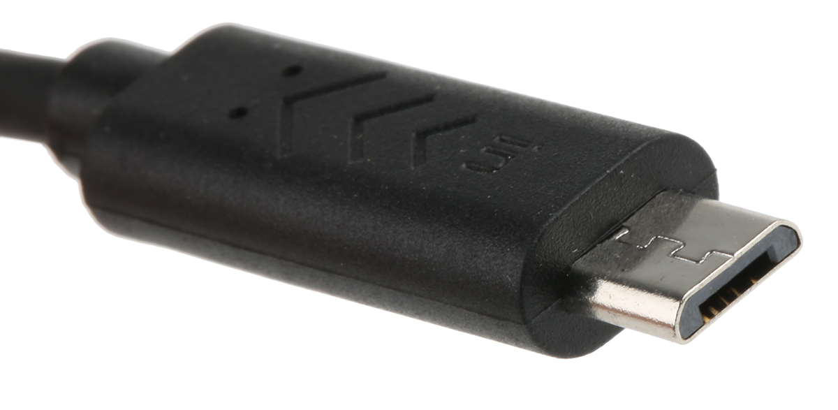 11028307-10 Roline USB Cable, Male Micro USB Type B to Male, USB 2.0 Micro USB Type B, Black, 300 mm