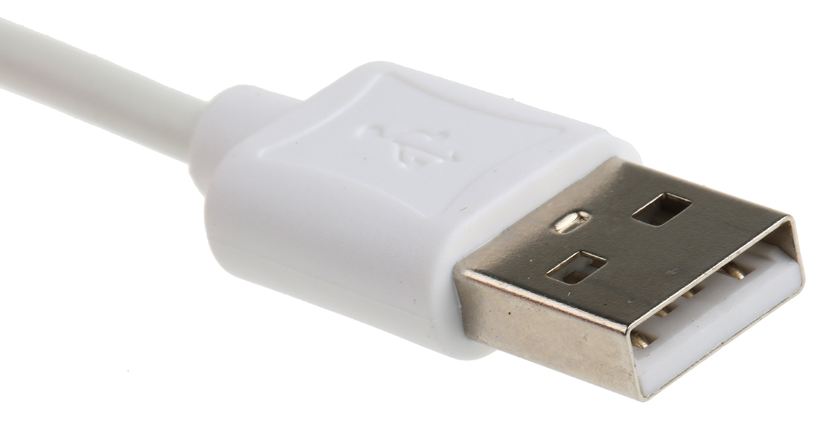 Roline USB Cable, Male USB Type A to Male, USB 2.0 Lightning Connector, White, 1 m