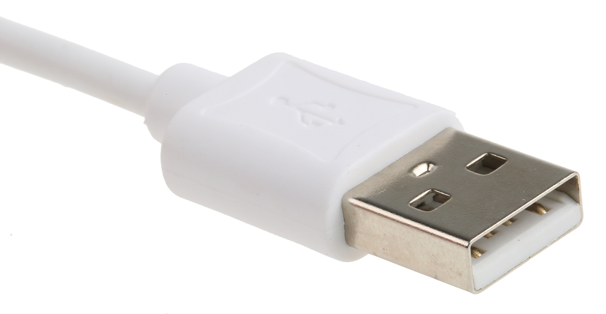 Roline USB Cable, Male USB Type A to Male, USB 2.0 Lightning Connector, White, 1.8 m