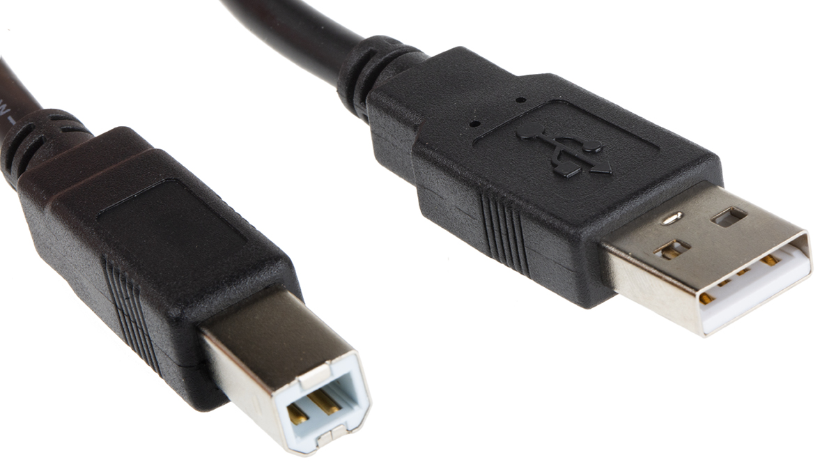 Roline USB Cable, Male USB Type A to Male, USB 2.0 USB B, Black, 800 mm