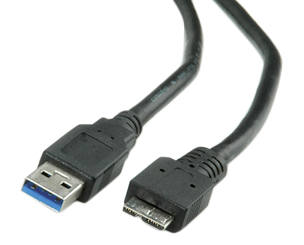 Roline USB Cable, Male USB Type A to Male, USB 3.0 Micro USB Type B, Black, 3 m
