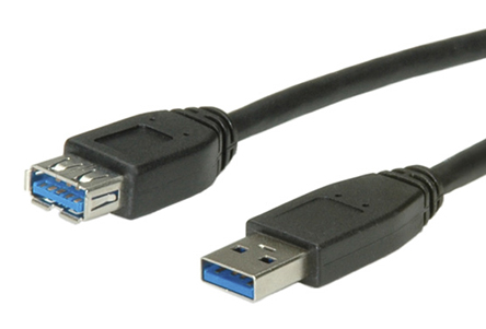 Roline  USB 3.0, Male USB Type A to Female USB Type A, Black, 800 mm