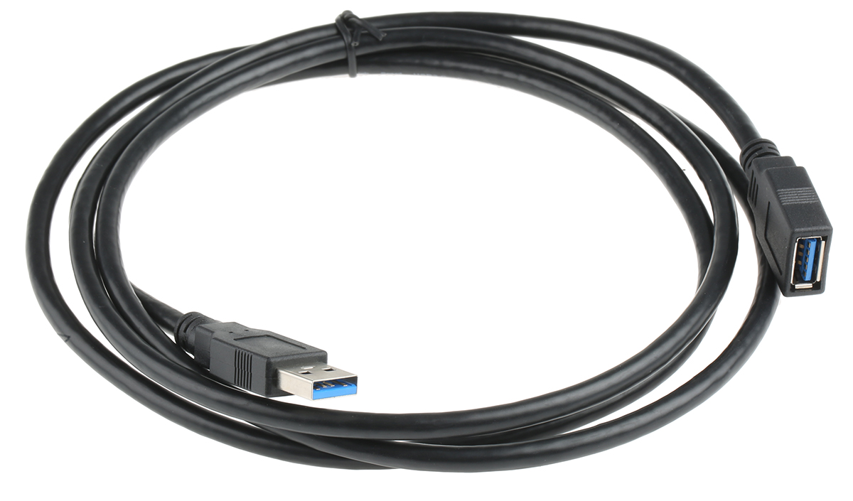 11028978-50 Roline  USB 3.0, Male USB Type A to Female USB Type A, Black, 1.8 m