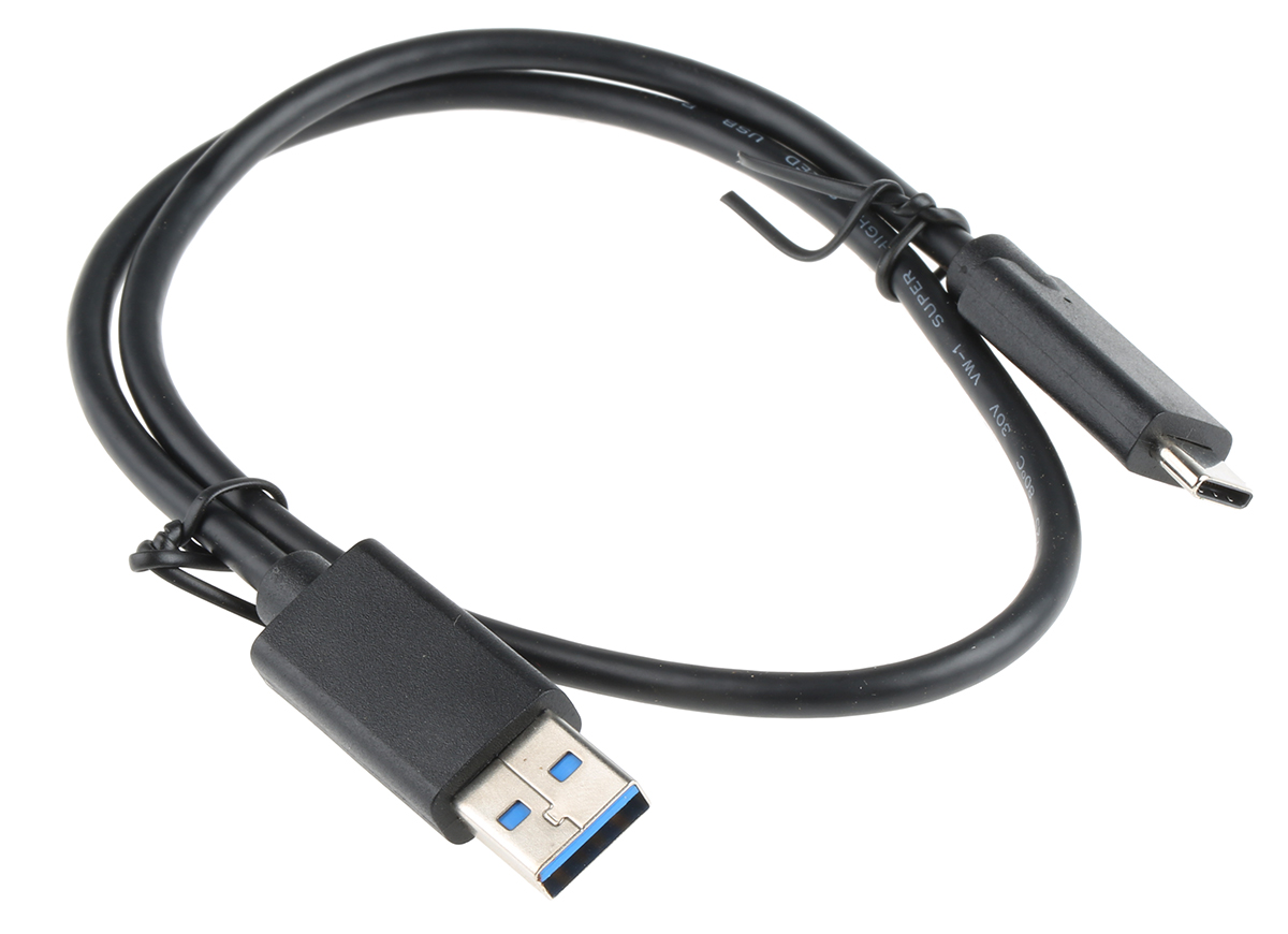 11029010-20 Roline USB Cable, Male USB Type A to Male, USB 3.1 USB Type C, Black, 500 mm