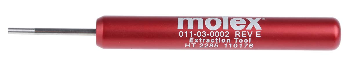 11-03-0002 Molex Crimp Extraction Tool, T0201 Series, Crimp Contact, Extraction Tool Contact, Contact size 24/18 AWG