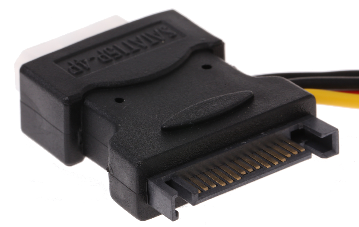 11031040-25 Roline Male SATA to Female 4 Pin HDD SATA Cable, 200 mm