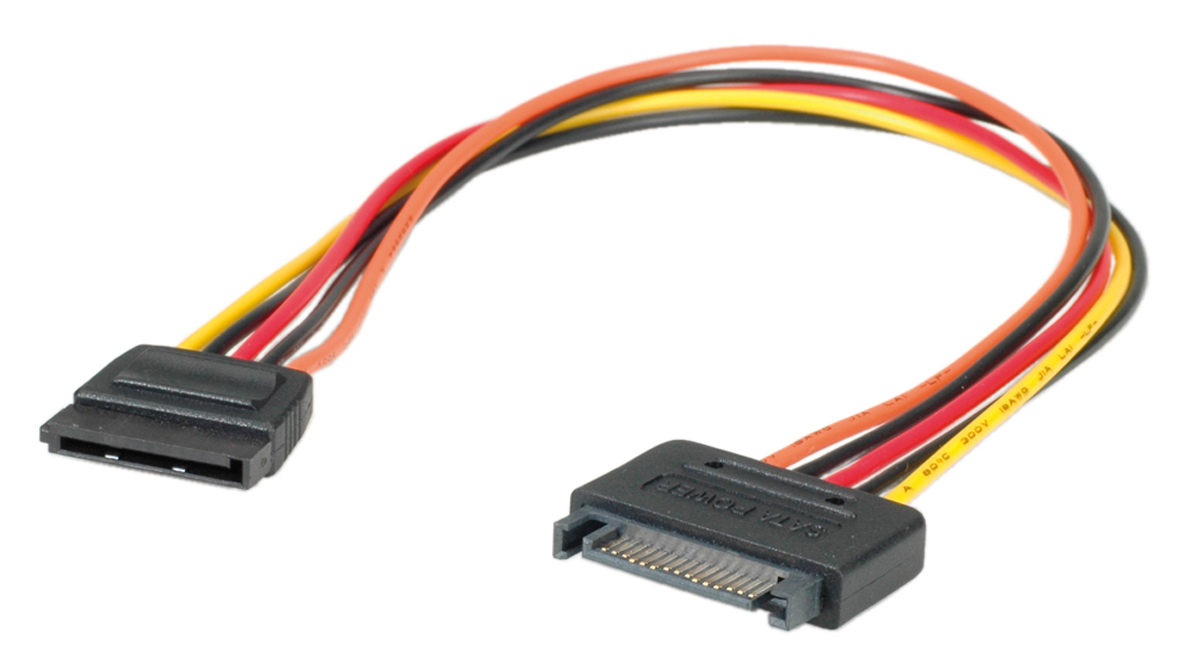 Roline Female SATA to Male Straight SATA Cable, 300 mm