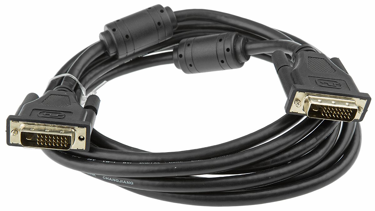 Roline, Male DVI-D Dual Link to Male DVI-D Cable, 3 m Black sheath Polyvinyl Chloride