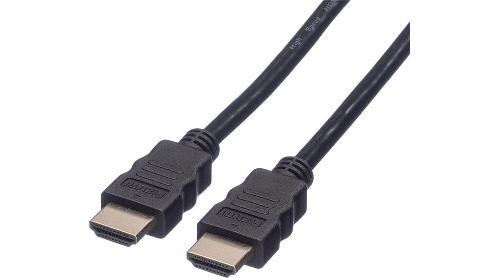Roline 11.04.5544 series, 7.5 m 4K HDMI Cable, - Male HDMI to Male HDMI, High Speed, Black