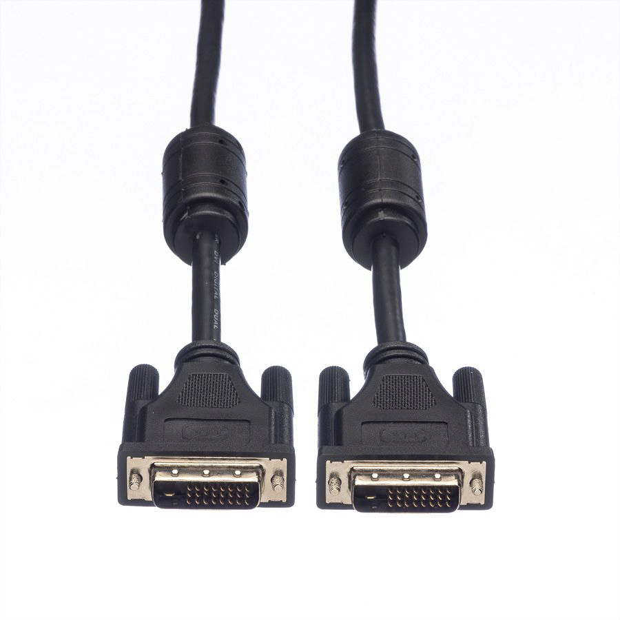 11045555-10 Roline, Male DVI-D to Male DVI-D Cable, 5 m Black sheath Polyvinyl Chloride