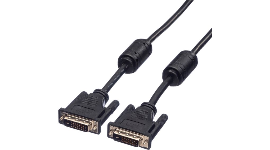 Roline, Male DVI-D to Male DVI-I Cable, 7.5 m Black sheath