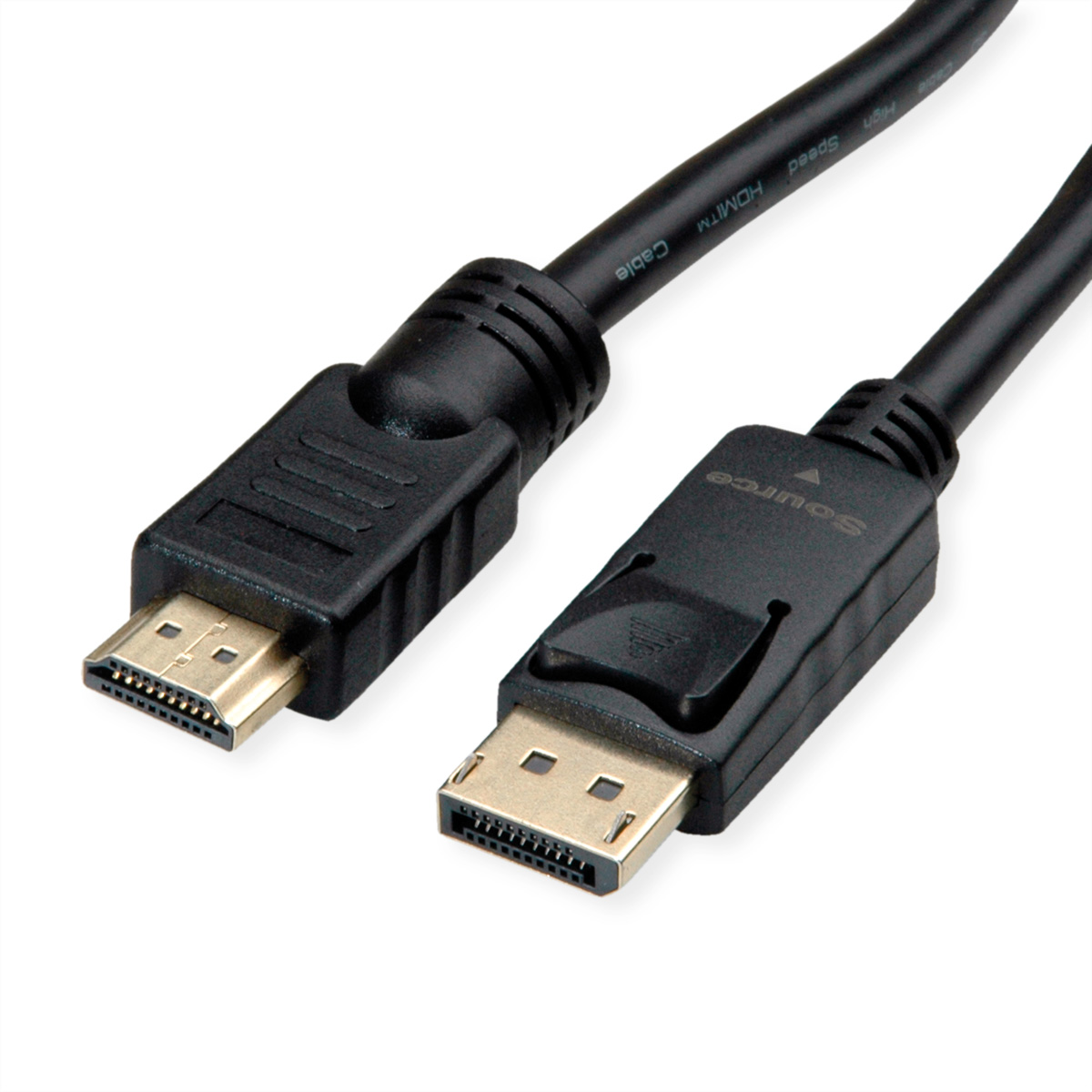 Roline Male HDMI to Male UHDTV DisplayPort Cable, 10 m