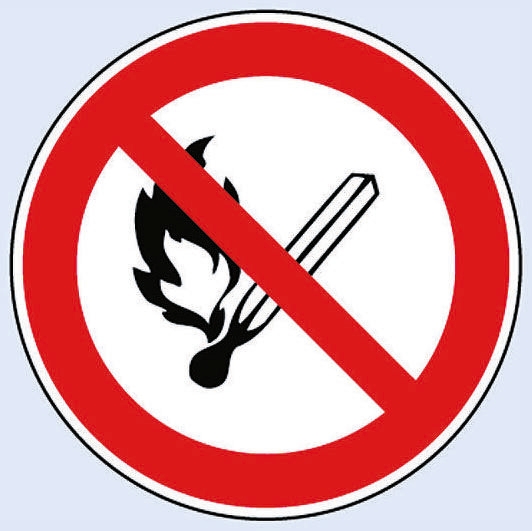 Wolk Aluminium No open Fire Prohibition Sign
