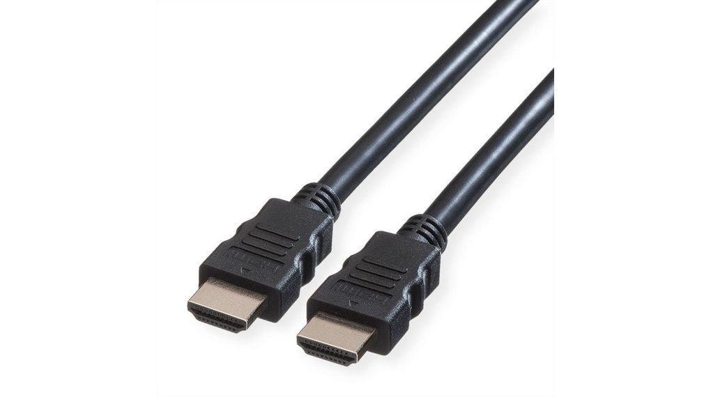 Roline, 2 m 1920 x 1080 HDMI Cable, - Male HDMI to Male HDMI Plug, Black