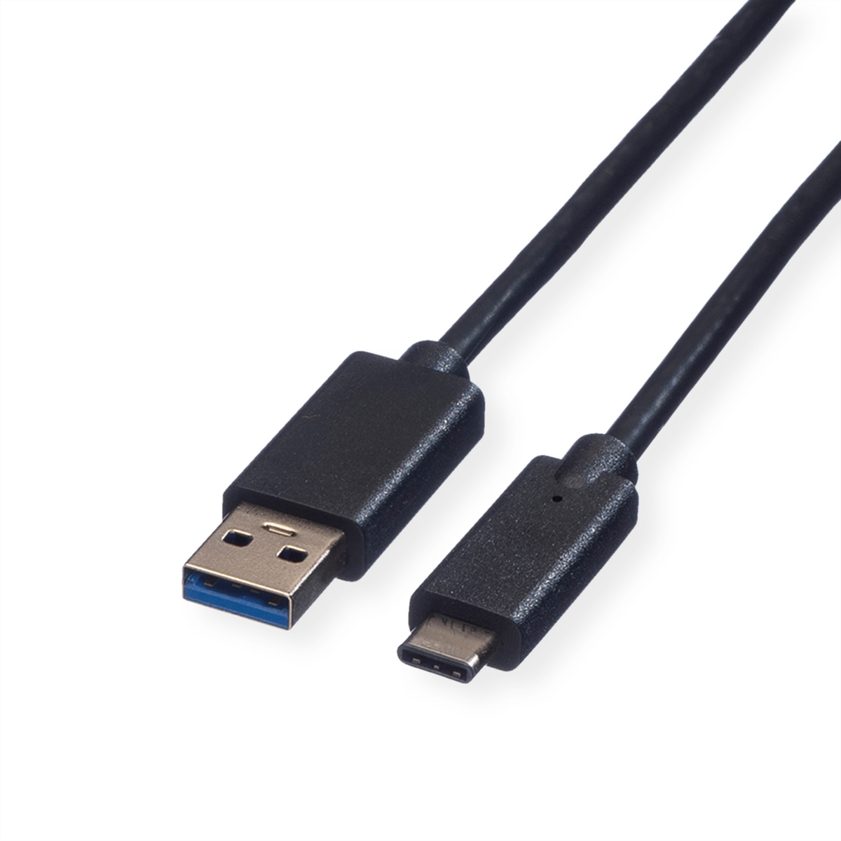 Roline USB Cable, Male USB Type A to Male, USB 3.2 USB Type C, Black, 1 m