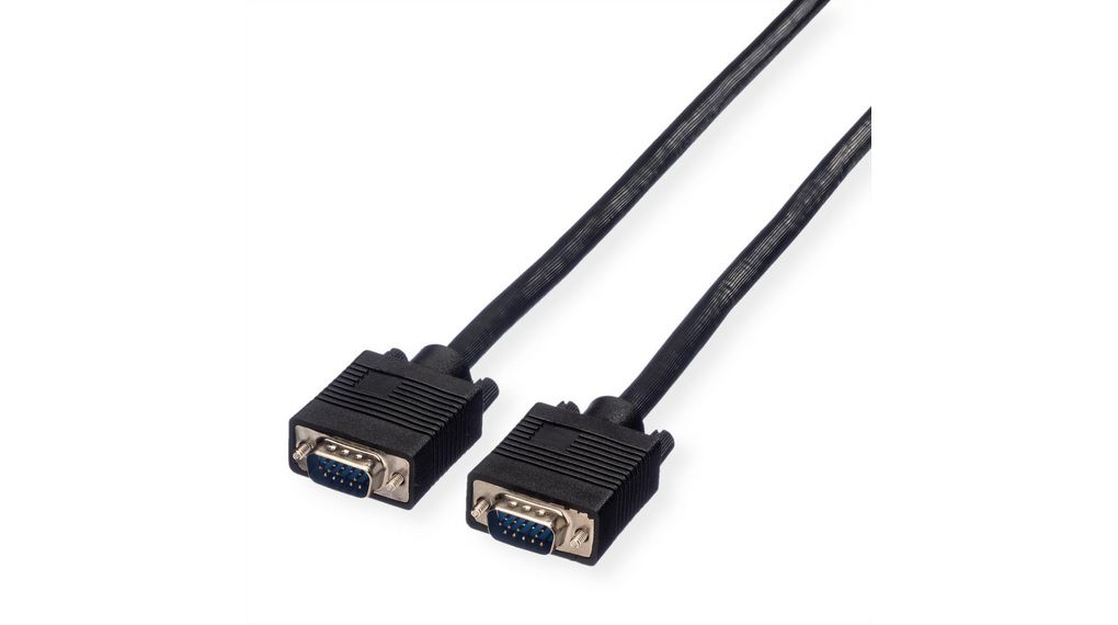 Value Male VGA to Male Vga Plug SVGA Cable, 6 m Black