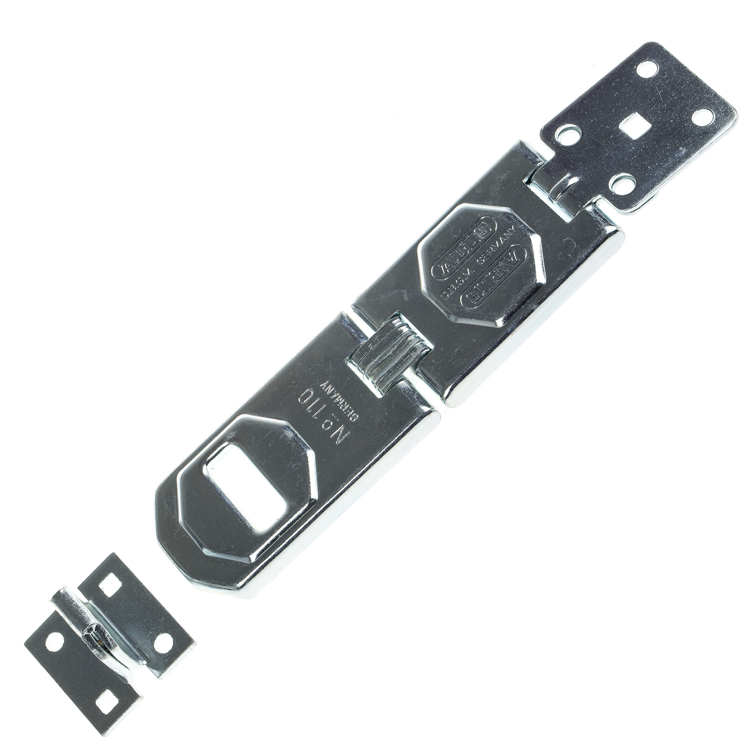 110155-bdfnli ABUS Steel Hasp & Staple, 12.5 mm 45mm 155 mm