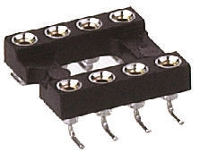 Preci-Dip, 110 2.54 mm Pitch Vertical 6 Way, Surface Mount Turned Pin Open Frame DIL Socket, 1A