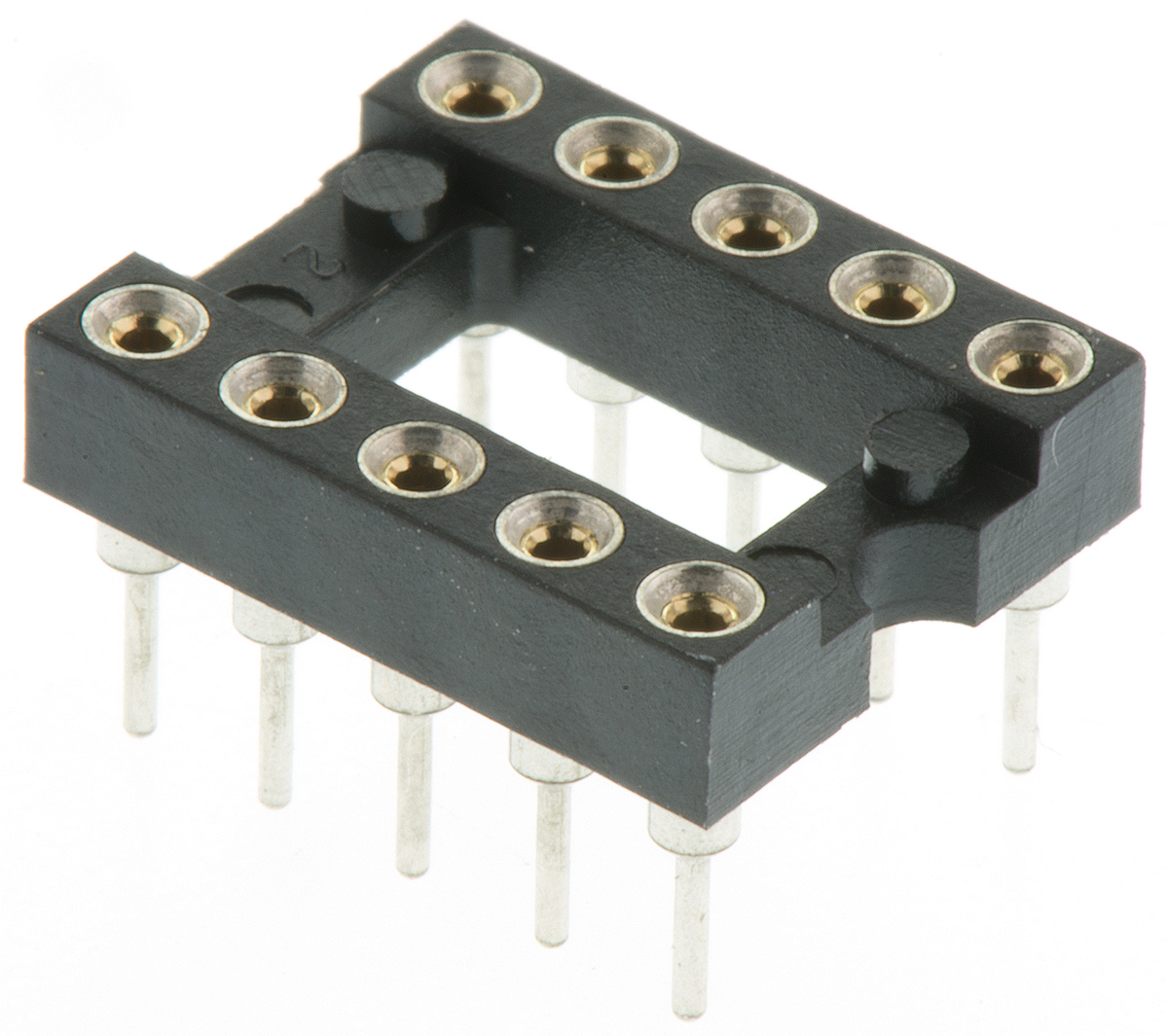 Preci-Dip, 110 2.54 mm Pitch Vertical 10 Way, Through Hole Turned Pin Open Frame DIL Socket, 1A