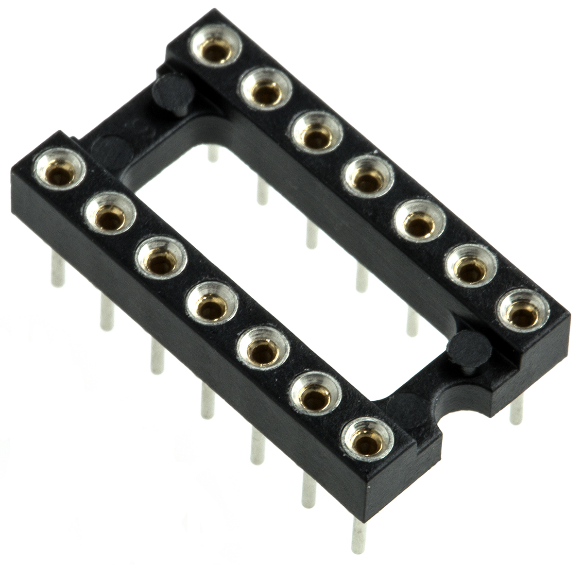 Preci-Dip, 110 2.54 mm Pitch Vertical 14 Way, Through Hole Turned Pin Open Frame DIL Socket, 1A