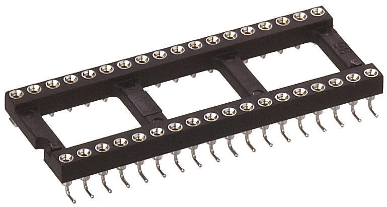 Preci-Dip, 110 2.54 mm Pitch Vertical 28 Way, Surface Mount Turned Pin Open Frame DIL Socket, 1A