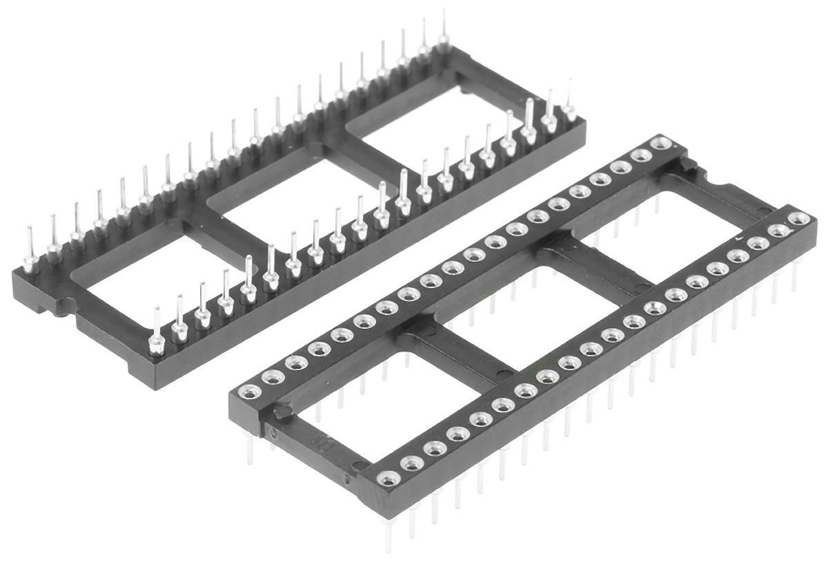 Preci-Dip, 110 2.54 mm Pitch Vertical 40 Way, Through Hole Turned Pin Open Frame DIL Socket, 1A