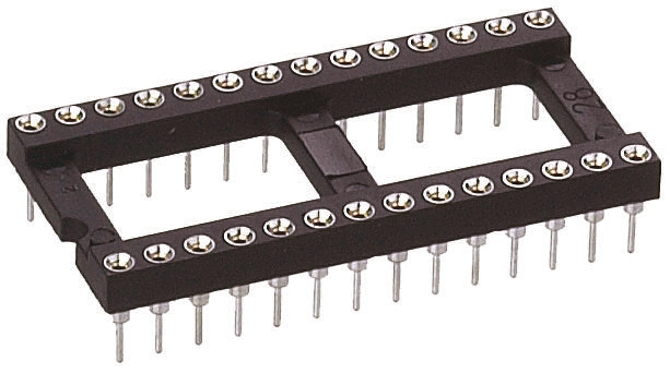 Preci-Dip, 110 2.54 mm Pitch Vertical 50 Way, Through Hole Turned Pin Open Frame DIL Socket, 1A