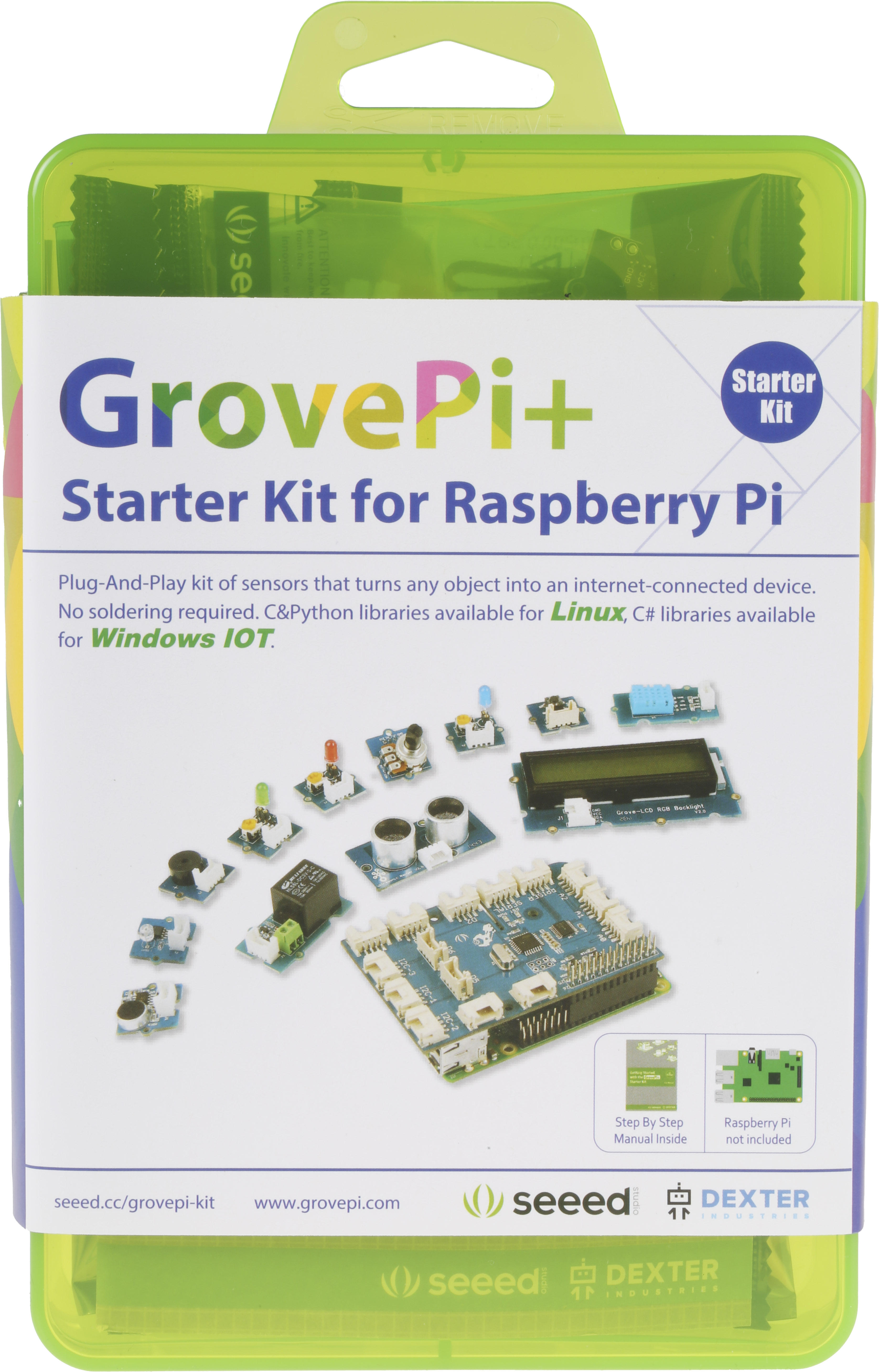 110060161 Seeed Studio GrovePi+ Starter Kit 12 Grove Sensor for Raspberry Pi