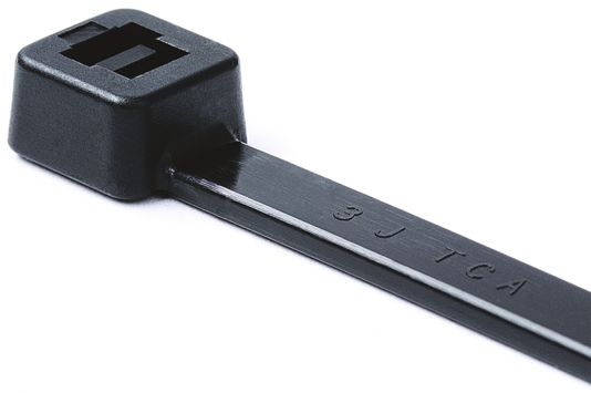 HellermannTyton Cable Tie, Non-Releasable, 252 mm x 4.8mm, Black Polyamide