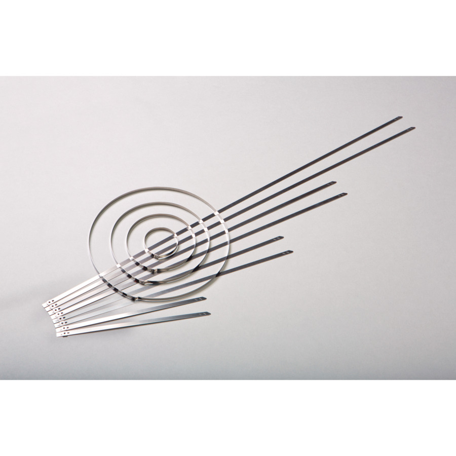 HellermannTyton Cable Tie, Non-Releasable, 700 mm x 5.9mm, Metallic Stainless Steel