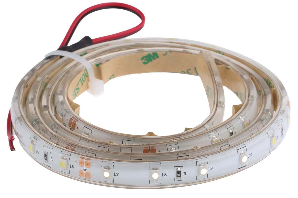 RS PRO 24V White LED Strip, 7000k Colour Temp, 1 m Length