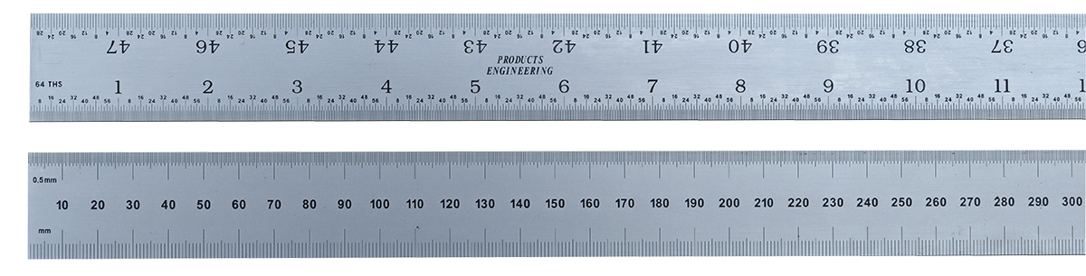 RS PRO 1.2 m Steel Ruler Imperial, Metric
