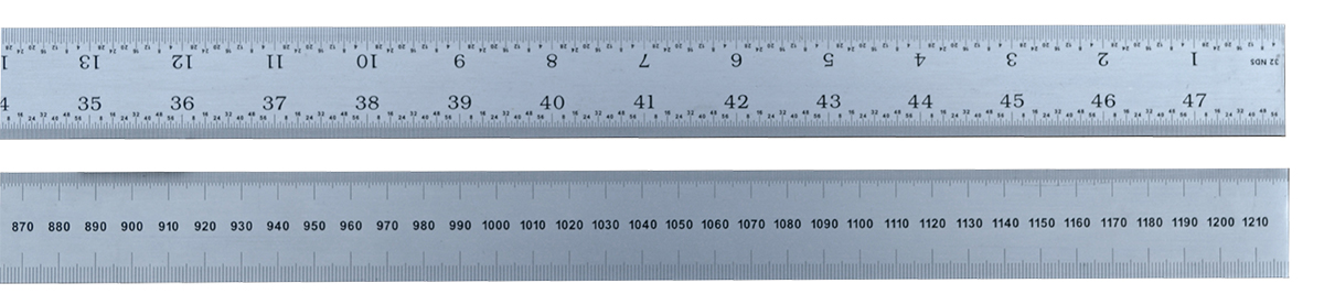 111-5887 RS PRO 1.2 m Steel Ruler Imperial, Metric
