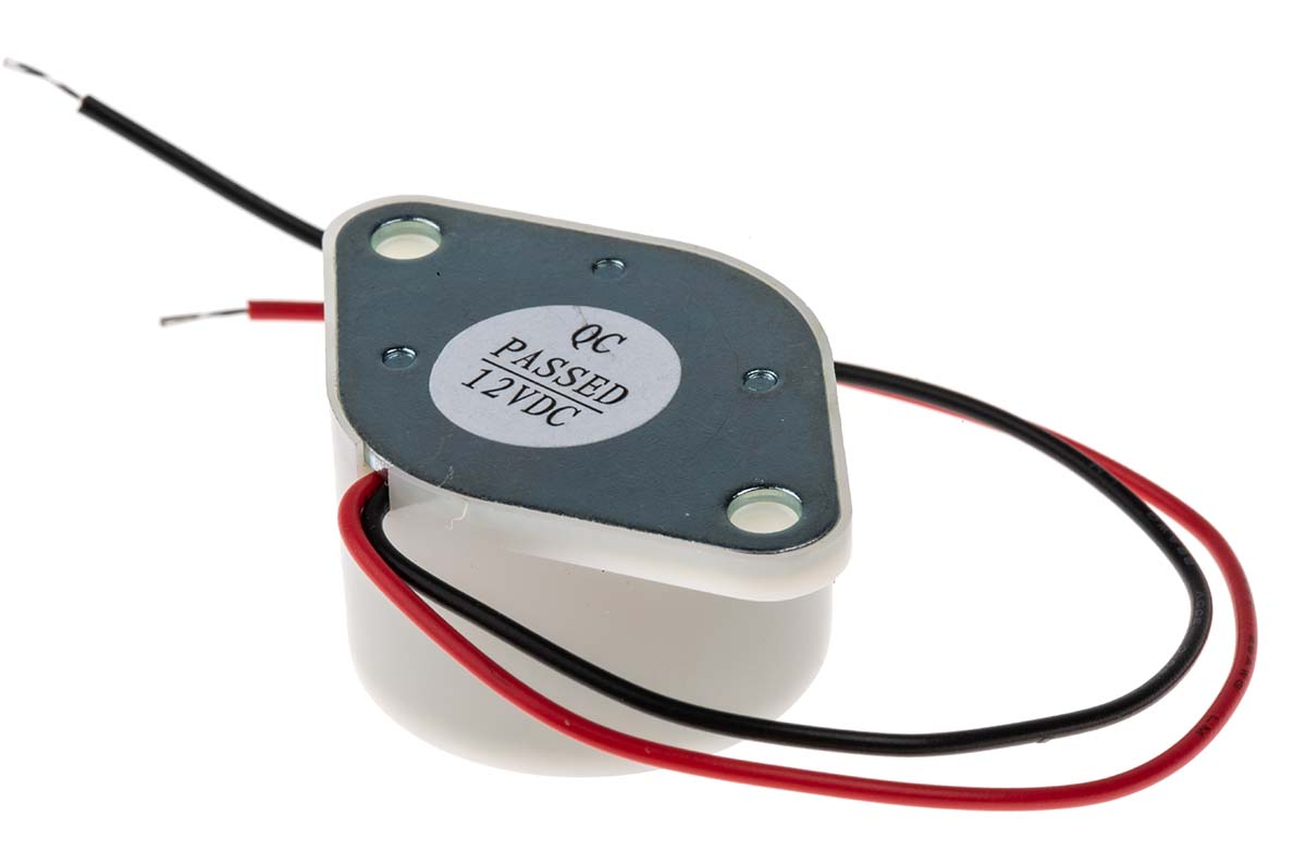 111-8178 RS PRO 95 dB Base Mount, Panel Mount Continuous Internal Magnetic Buzzer Component 17.6 mm 7 V dc Min 12V dc Max