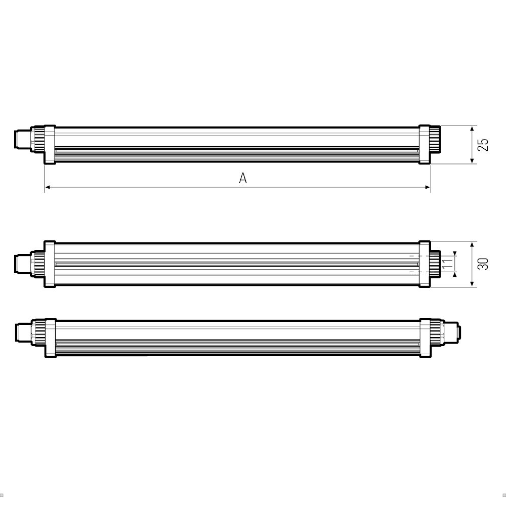 111010-04 LED2WORK LEANLED II LED Machine Light, 13 W, 24V dc, IP54, 520 mm